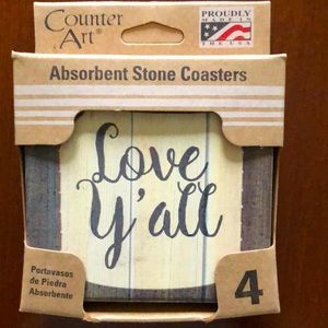 Counter Art Absorbent Stone Coasters- 4 count